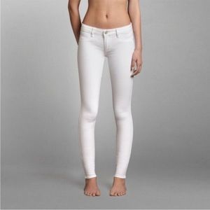 Abercrombie and Fitch Harper low rise super skinny white jeans